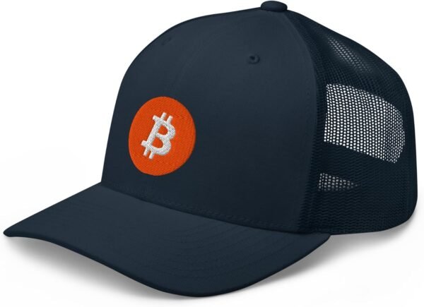 Bitcoin Hat - Crypto - Symbolize Your Allegiance - Trucker Cap - Gifts for him One Size, Navy, Navy, One Size - Image 6