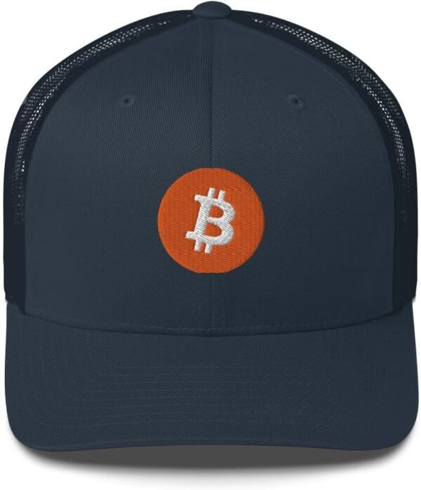 Bitcoin Hat - Crypto - Symbolize Your Allegiance - Trucker Cap - Gifts for him One Size, Navy, Navy, One Size - Image 8