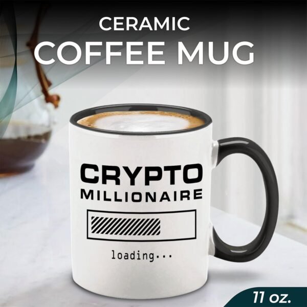 shop4ever Crypto Millionaire Loading... Ceramic Coffee Mug Cup, Funny Digital Currency Gift 11 oz. (Black Handle) - Image 3