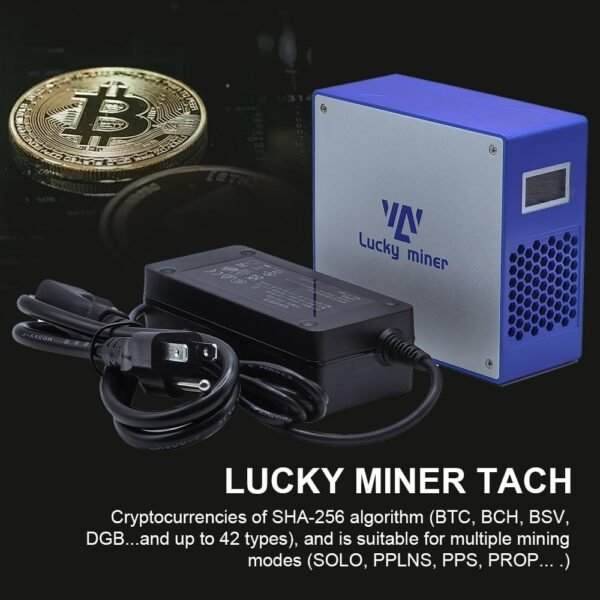 BeLuckyMan Bitcoins Miner Machine Lotto Mining Device 1TH/S WiFi SHA-256 Asic Chip BM1366 Portable V7 Micro Silent Cryptocurrency Home Use, Blue - Image 3