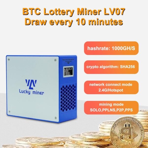 BeLuckyMan Bitcoins Miner Machine Lotto Mining Device 1TH/S WiFi SHA-256 Asic Chip BM1366 Portable V7 Micro Silent Cryptocurrency Home Use, Blue - Image 5