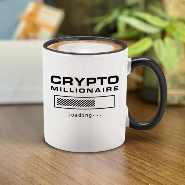 shop4ever Crypto Millionaire Loading... Ceramic Coffee Mug Cup, Funny Digital Currency Gift 11 oz. (Black Handle) - Image 7