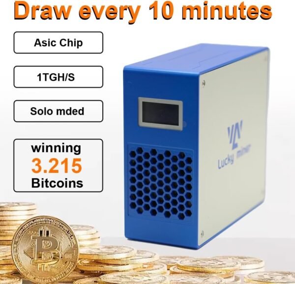 BeLuckyMan Bitcoins Miner Machine Lotto Mining Device 1TH/S WiFi SHA-256 Asic Chip BM1366 Portable V7 Micro Silent Cryptocurrency Home Use, Blue - Image 7