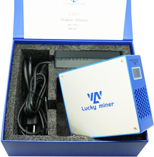 BeLuckyMan Bitcoins Miner Machine Lotto Mining Device 1TH/S WiFi SHA-256 Asic Chip BM1366 Portable V7 Micro Silent Cryptocurrency Home Use, Blue - Image 8