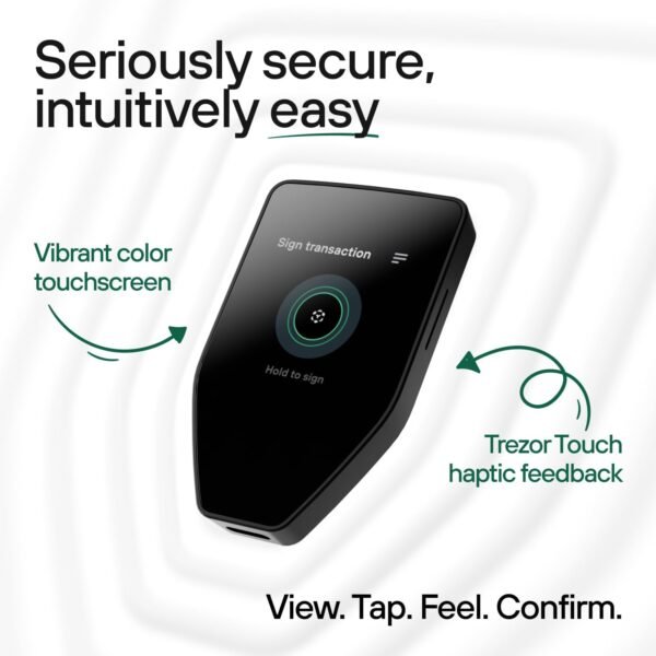 Trezor Safe 5 - Crypto Hardware Wallet with Secure Element & Passphrase, Color Touchscreen and Haptic Feedback, Protect your Bitcoin and Digital Assets (Green Beryl) - Image 3
