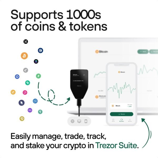Trezor Safe 5 - Crypto Hardware Wallet with Secure Element & Passphrase, Color Touchscreen and Haptic Feedback, Protect your Bitcoin and Digital Assets (Green Beryl) - Image 4