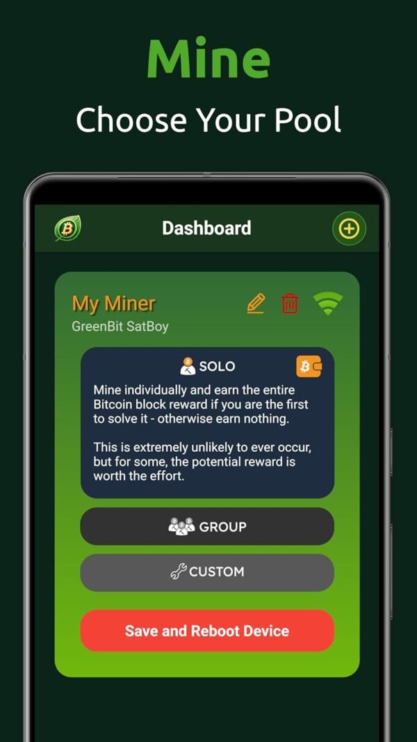 Satboy Silent Bitcoin Miner – 450GH/s Fanless ASIC | App-Controlled, No Moving Parts, Home BTC Miner - US Plug - Image 6