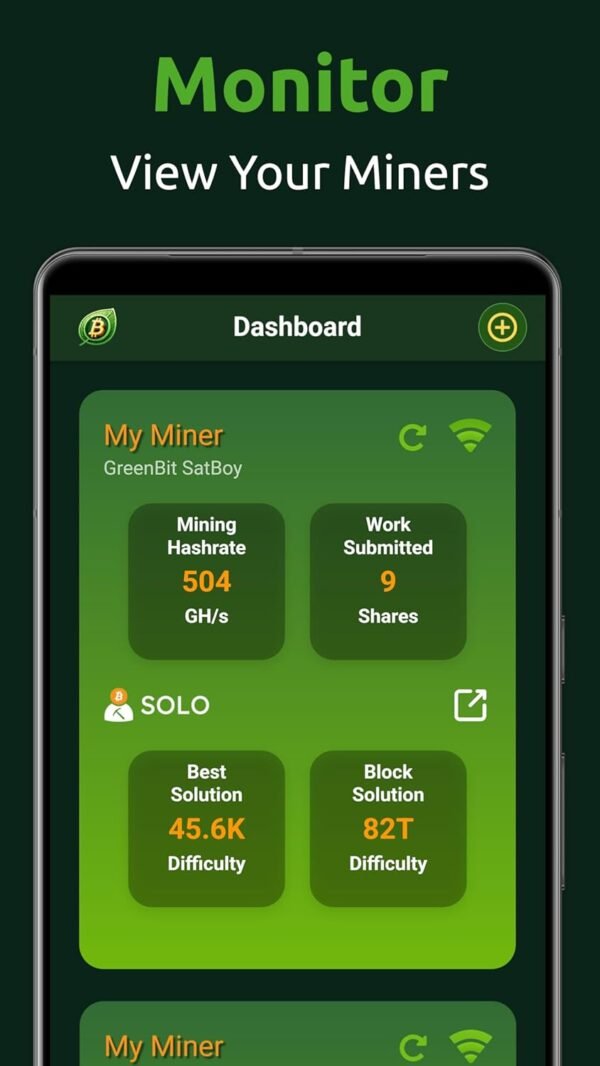 Satboy Silent Bitcoin Miner – 450GH/s Fanless ASIC | App-Controlled, No Moving Parts, Home BTC Miner - US Plug - Image 7