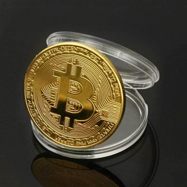 Bitcoin Coin Souvenir with Coin Case, Physical Bitcoin Collection, Gold Plated Bitcoin for Commemoration, Crypto Currency Coin BTC for Gift, Gold Bitcoin Tokens - Image 7