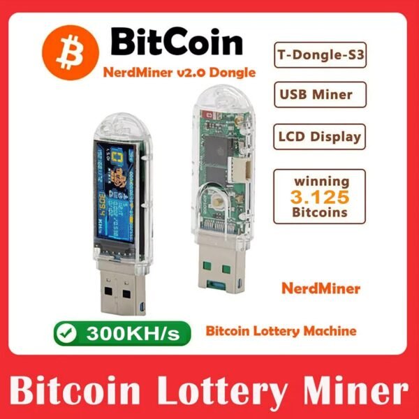 Nerd Miner 300+KH/s Solo Bitcoin BTC Lottery Miner 4X Faster Than Lucky Miner V03 Nerdminer - Image 4