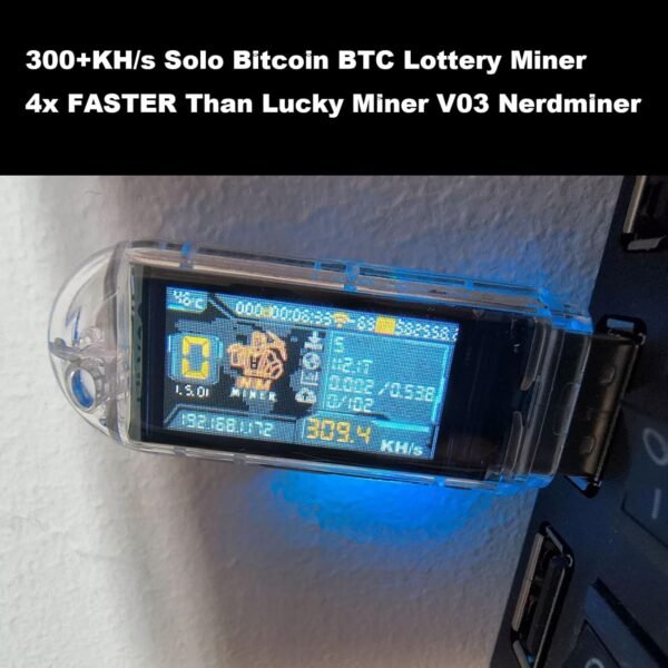 Nerd Miner 300+KH/s Solo Bitcoin BTC Lottery Miner 4X Faster Than Lucky Miner V03 Nerdminer - Image 6