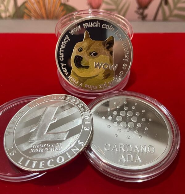Gold Plated Physical Bitcoin (BTC) - Ethereum (ETH) Shiba Inu (SHIB) Binance (BNB) Polkadot (DOT) Dogecoin (Doge) Commemorative Coin - Blockchain Crypto Coin Set Display - Image 4