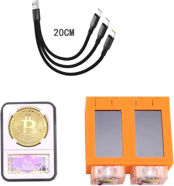 Bitcoins Miner NerdMiner 78KH/s*2 Display S19 Pro 2.4G WiFi Bitcoins Solo Lottery Miner Machine Mini lotto Device Low Power LED Fan(Orange) - Image 7