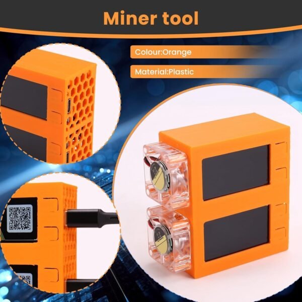 Bitcoins Miner NerdMiner 78KH/s*2 Display S19 Pro 2.4G WiFi Bitcoins Solo Lottery Miner Machine Mini lotto Device Low Power LED Fan(Orange) - Image 8