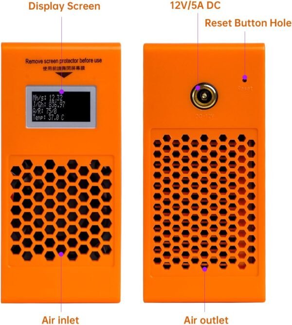 Litecoin, Dogecoin Miner Lucky Miner LG07 Scrypt Algorithm ASIC Miner 11MH/S 2.4GHz WiFi or Hotspot Quiet Include PSU, Crypto Mining Machine for Home Use，Orange - Image 5