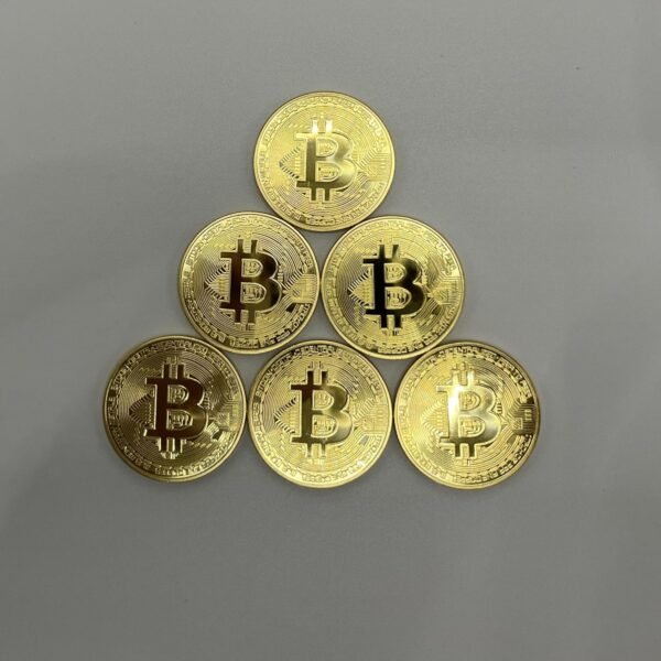 6PCS Gold Plated Bitcoin Coins - 40mm Diameter, 3mm Thickness Commemorative Physical BTC Cryptocurrency Collectible with Clear Protective Case, for Blockchain Enthusiasts - Image 9