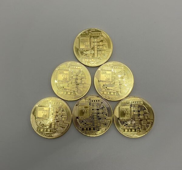 6PCS Gold Plated Bitcoin Coins - 40mm Diameter, 3mm Thickness Commemorative Physical BTC Cryptocurrency Collectible with Clear Protective Case, for Blockchain Enthusiasts - Image 10