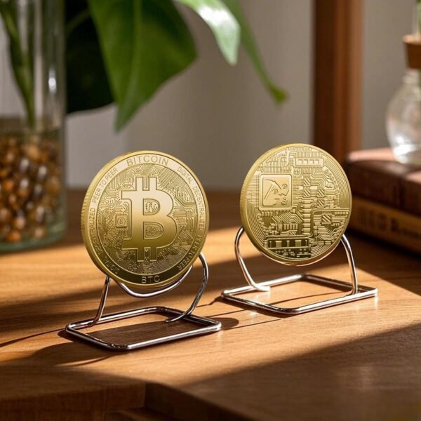 Bitcoin Coin Souvenir Gold Plated with Protective Case Physical Collectible for Decoration Commemoration Gifts Cryptocurrency Token BTC for Bitcoin Fans (1PCS) - Image 3