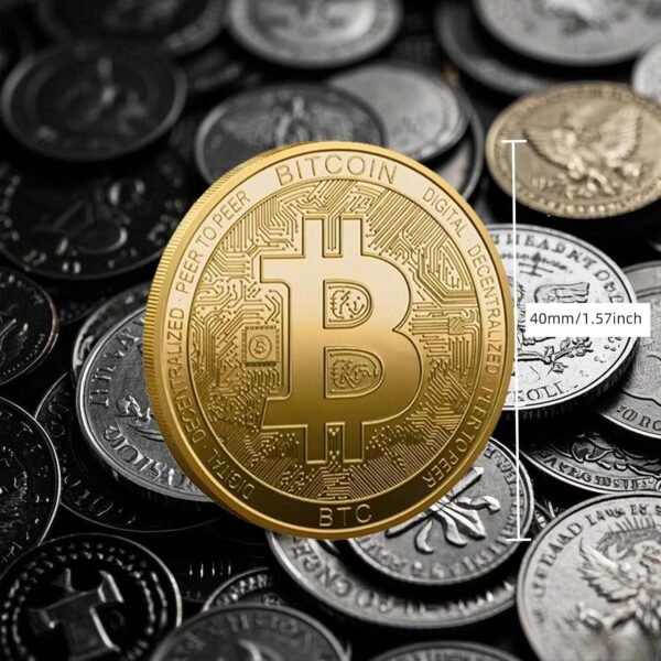 Bitcoin Coin Souvenir Gold Plated with Protective Case Physical Collectible for Decoration Commemoration Gifts Cryptocurrency Token BTC for Bitcoin Fans (1PCS) - Image 4