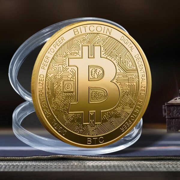 Bitcoin Coin Souvenir Gold Plated with Protective Case Physical Collectible for Decoration Commemoration Gifts Cryptocurrency Token BTC for Bitcoin Fans (1PCS) - Image 7