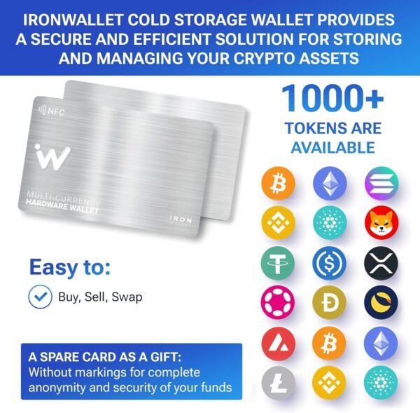 Crypto Wallet - Pack of 2 - Metal Design Card for Cold Crypto Wallet - Storage for Bitcoin, Ethereum & Others - Increased Security - Seed Phrase - Image 3