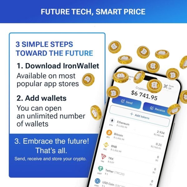 Crypto Wallet - Pack of 2 - Metal Design Card for Cold Crypto Wallet - Storage for Bitcoin, Ethereum & Others - Increased Security - Seed Phrase - Image 4