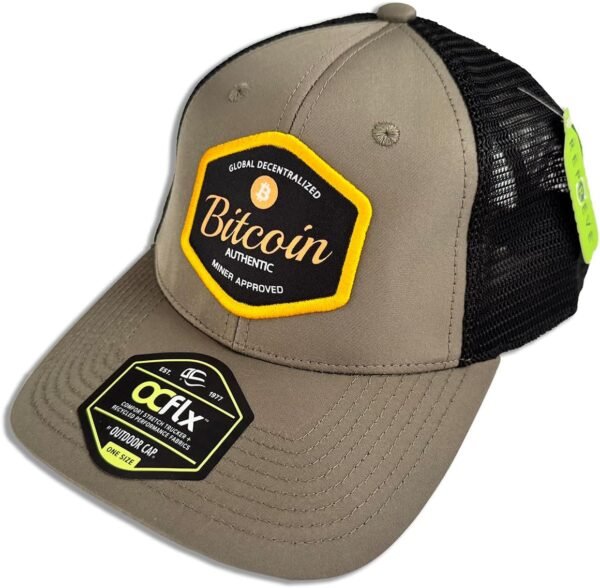 Bitcoin Adjustable Baseball Cap Green with Black Mesh Back with Sublimated Patch - Image 4