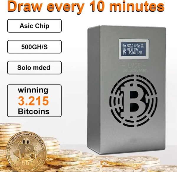 Bitcoin Miner Lucky Miner LV06 BTC Lottery Machine 500GH/S BM1366 WiFi SHA-256 Asic Chip Algorithm BTC BCH BSV DGB - Image 6