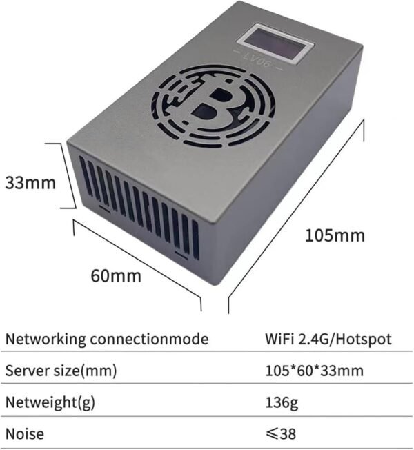 Bitcoin Miner Lucky Miner LV06 BTC Lottery Machine 500GH/S BM1366 WiFi SHA-256 Asic Chip Algorithm BTC BCH BSV DGB - Image 8
