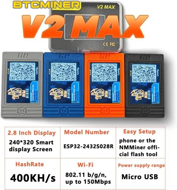 NerdMiner V2 MAX Solo Miner 930KH/s, Crypto Bitcoin Miner Machine 1.5W Mini Miner Win 6.25 BTC Nerdminer 2.4G WiFi Connection - Image 3