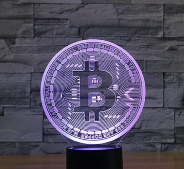 3D Bitcoin Remote Control 16 Color Night Lights Illusion Acrylic LED Table Bedside Lamp Bedroom Desk Decor Birthday Gifts Toy for Kids - Image 3