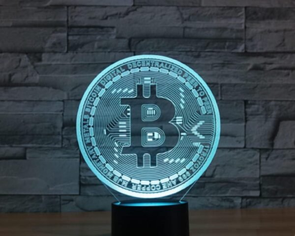 3D Bitcoin Remote Control 16 Color Night Lights Illusion Acrylic LED Table Bedside Lamp Bedroom Desk Decor Birthday Gifts Toy for Kids - Image 4