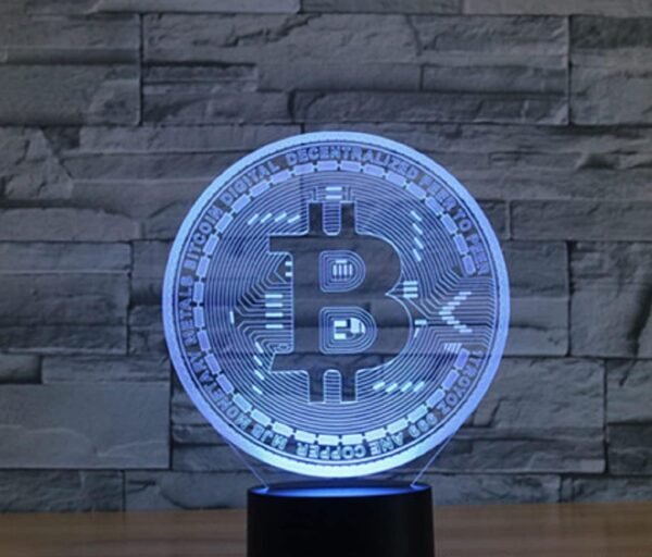 3D Bitcoin Remote Control 16 Color Night Lights Illusion Acrylic LED Table Bedside Lamp Bedroom Desk Decor Birthday Gifts Toy for Kids - Image 5