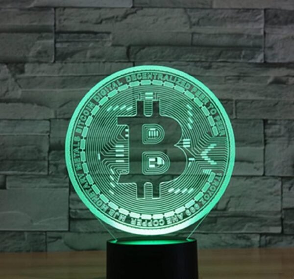 3D Bitcoin Remote Control 16 Color Night Lights Illusion Acrylic LED Table Bedside Lamp Bedroom Desk Decor Birthday Gifts Toy for Kids - Image 6