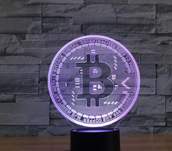 3D Bitcoin Remote Control 16 Color Night Lights Illusion Acrylic LED Table Bedside Lamp Bedroom Desk Decor Birthday Gifts Toy for Kids - Image 7