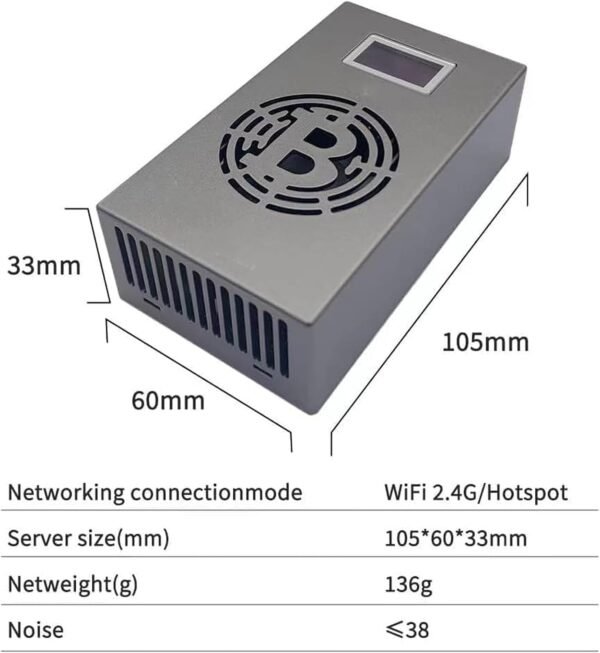 Bitcoins Miner LV06 Solo Miner 2.4G WiFi 13W SHA-256 500GH/S BM1366 Asic Ship Low Noise Lottery Crypto Miner Machine Device Home Use - Image 3