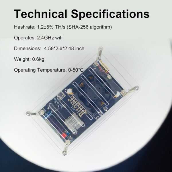 Bitaxe Gamma - 1.2+TH/s Bitcoin Miner BM1370 ASIC chip Acrylic Structure Redefining Home Bitcoin Mining Machine - Image 6