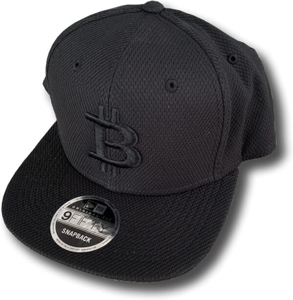 BTC Universe Bitcoin Flat Bill Snapback Moisture Wicking Black Cap with Black 3D Puff Embroidery, One Size-Small - Image 4