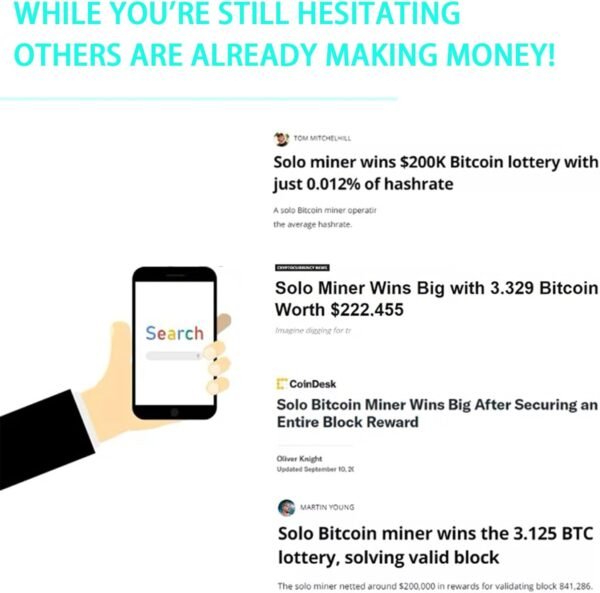 Bitcoins Miner Machine Lotto Mining Device 4.5TH/S WiFi SHA-256 Asic Chip BM1366 Portable V8 Micro Silent Cryptocurrency Home Use - Image 10