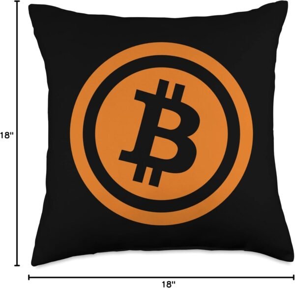 Bitcoin Logo Emblem Cryptocurrency Blockchains Bitcoin Throw Pillow - Image 5