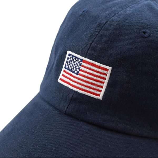 USA Flag & Embroidery Premium 100% Cotton Low Profile Adjustable Baseball Dad Cap - Image 4