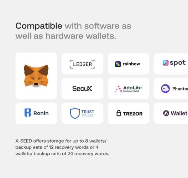 SecuX – XSEED PRO Eco - Indestructible Bitcoin Wallet Crypto Seed Storage Steel Plate - Compatible, Ledger, Hardware Wallets - Image 7
