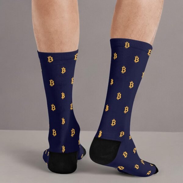 DZUAIKIT Mens Dress Socks Crew Socks Bitcoin Sign Print Man Gift Socks 15.75 Inch Stretch Sport Keep Warm Sock - Image 9