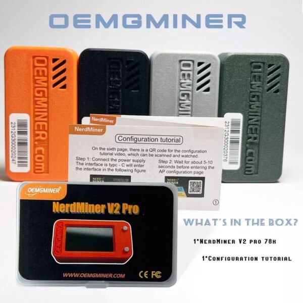 New NerdMiner V2 78KH/s T-Display S3 Bitcoin Solo Lottery Miner Win 6.25 BTC with Low Power Consumption - WiFi Connection, and USB-C Power (78 KH/s) - Image 5
