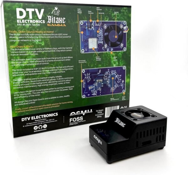 DTV ELECTRONICS Bitaxe Gamma Open Source Bitcoin ASIC Miner - 1.2 TH/s Hash Rate, Low Power Consumption - Quiet Solo Bitcoin Miner for Home Use - Image 3