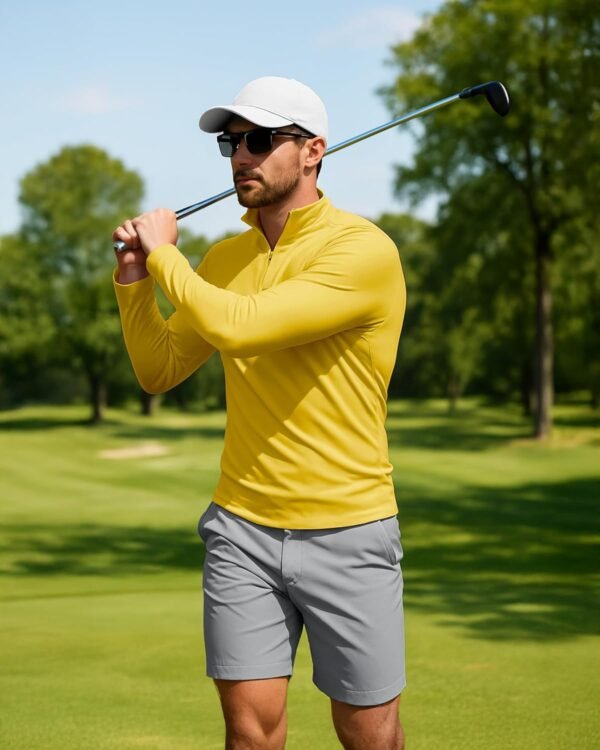Boladeci Men's UPF 50+ Sun Shirts 1/4 Zip Long Sleeve SPF UV Protection Lightweight Quick Dry Quarter Zip Golf Shirts - Image 7