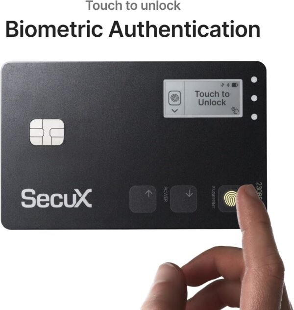 SecuX Shield Bio Crypto Hardware Wallet - Secure Biometric Authentication, Cold Storage Card for NFT, Bitcoin, Ethereum, Cardano, ERC20, BEP20, and More - Image 3
