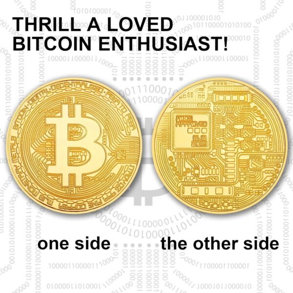 15Pcs Bitcoin Coin, Bitcoin Commemorative Coin, Blockchain Cryptocurrency, Collectible Coin with Protective Case, Gold Bitcoin Tokens, Home and Office Decoration (Gold) - Image 6