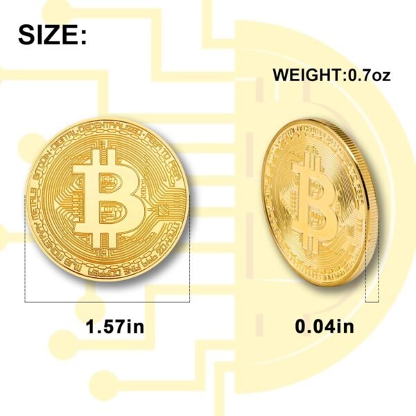 15Pcs Bitcoin Coin, Bitcoin Commemorative Coin, Blockchain Cryptocurrency, Collectible Coin with Protective Case, Gold Bitcoin Tokens, Home and Office Decoration (Gold) - Image 8