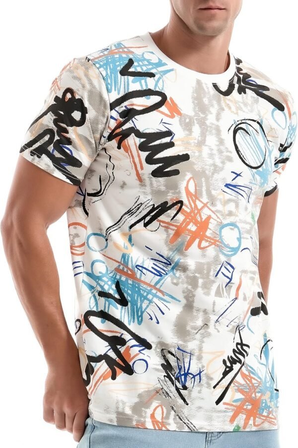 YININF Mens Hipster Hip Hop Short Sleeve Print T-Shirt Shirts Men - Image 3